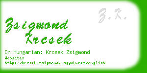 zsigmond krcsek business card